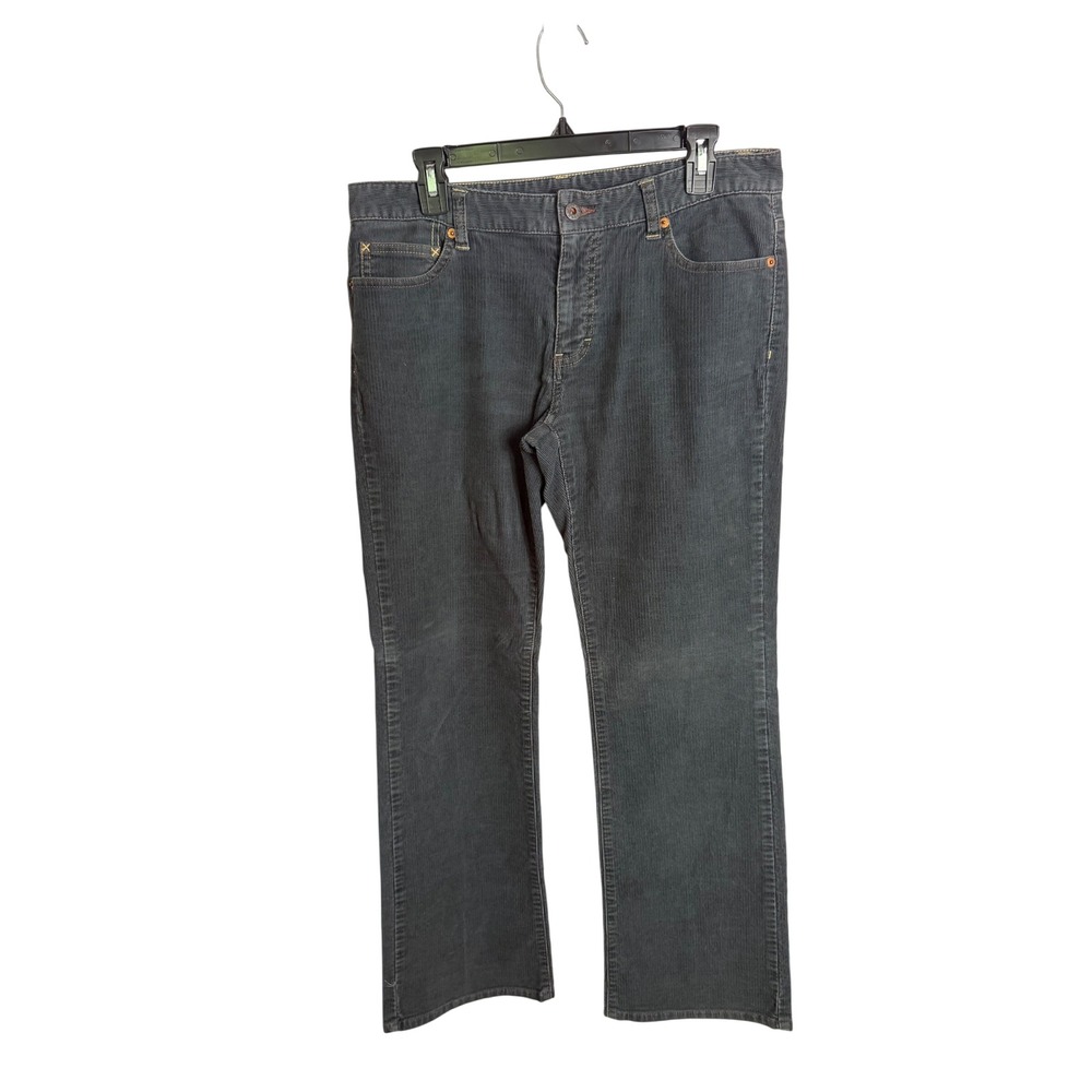 Polo Jeans Co Ralph Lauren Corduroy Pants 10 Charcoal Gray Straight Leg Stretch